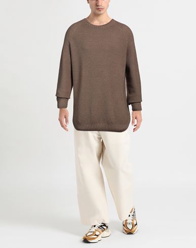 H953 Man Sweater Camel Size 48 Merino Wool