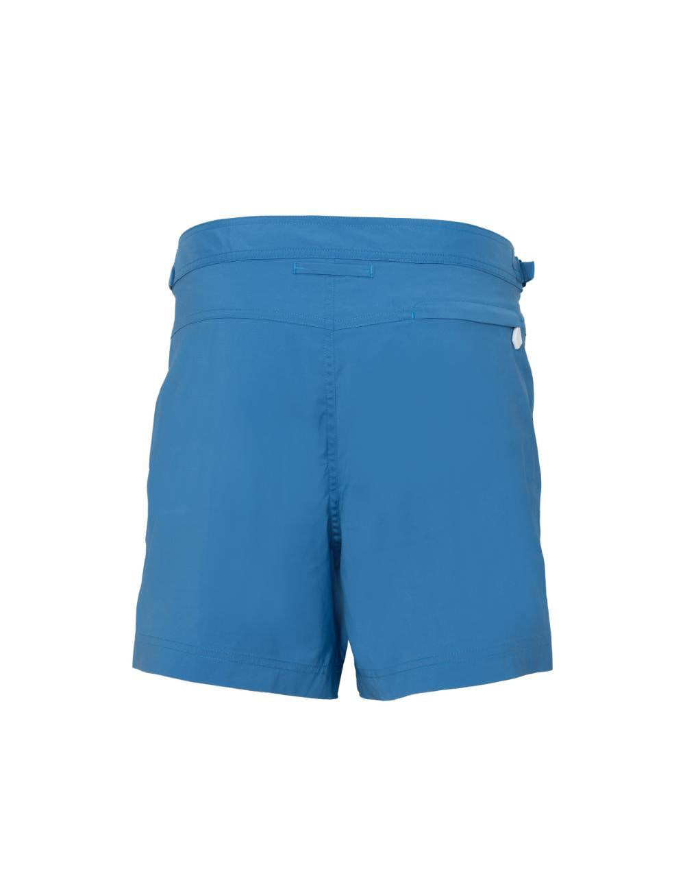 Cotton-Blend Chino Shorts — Blue