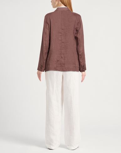 Woman Blazer Chocolate brown Size 10 Linen