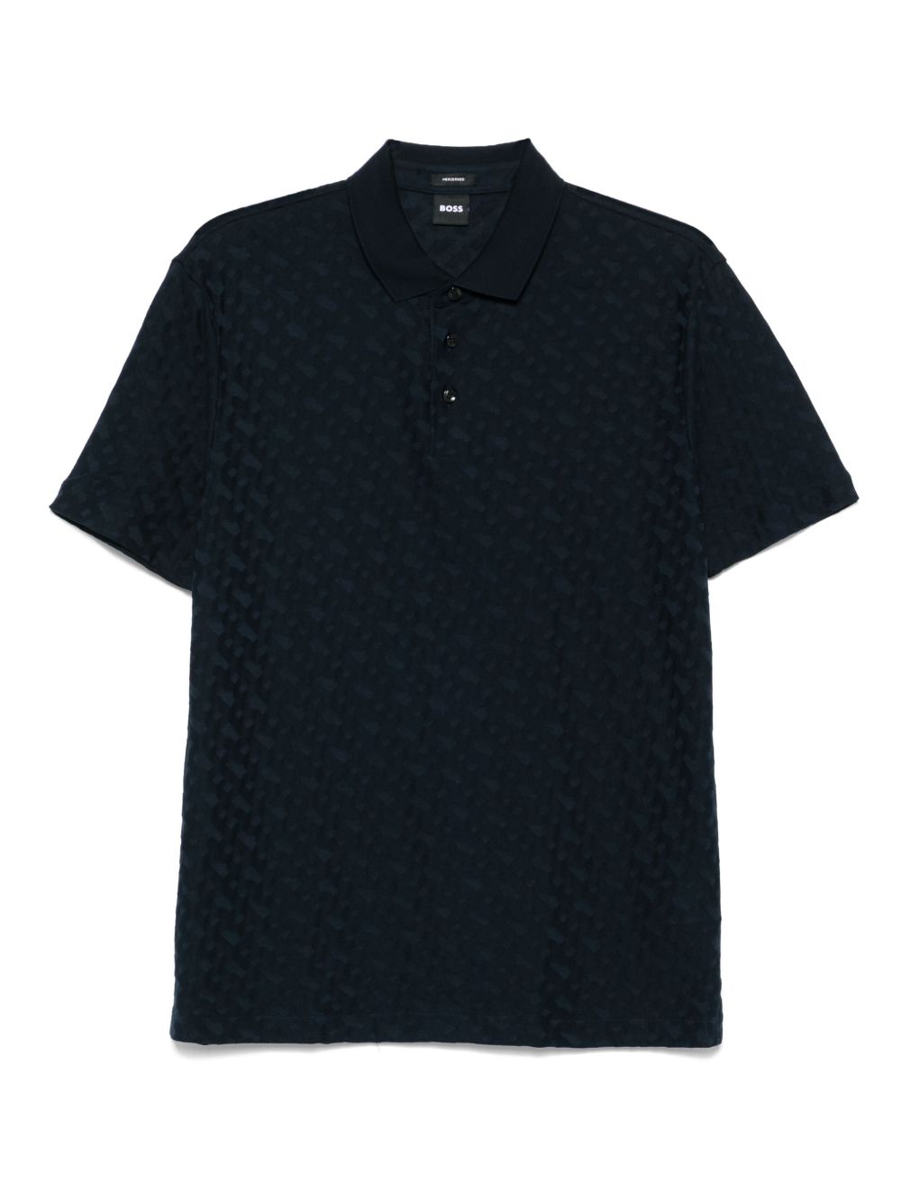 BOSS patterned-jacquard polo shirt - Blue
