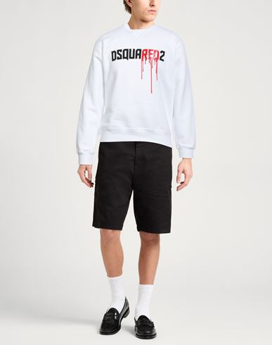 Man Sweatshirt White Size S Cotton, Elastane