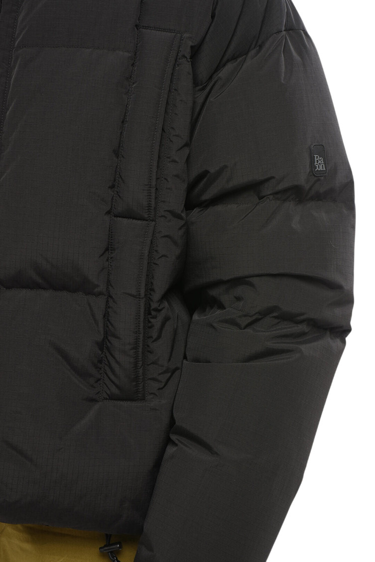 Black Quilted Hood Jacket