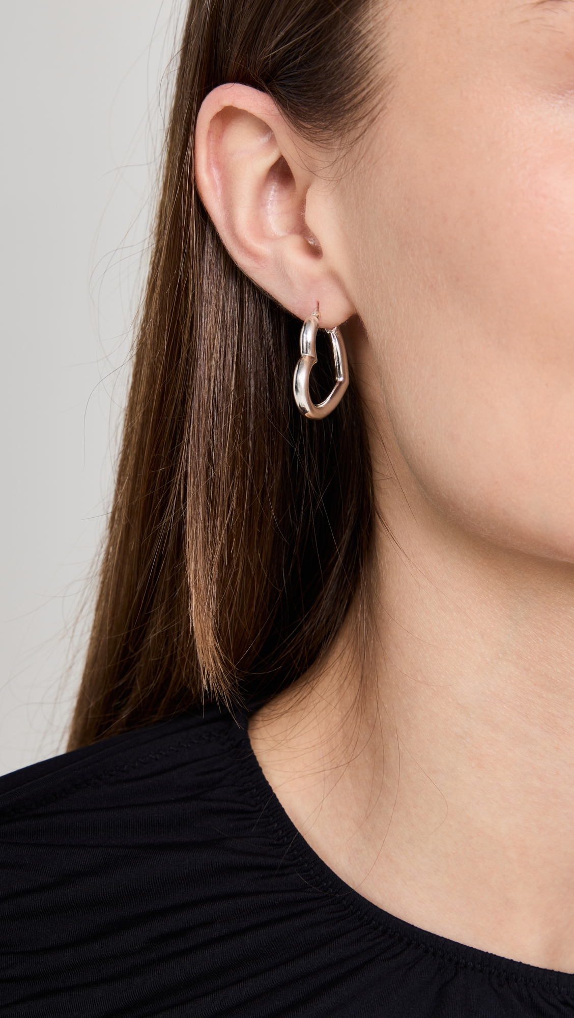 Heart Helium Hoops Sterling Silver One Size
