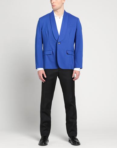 Man Blazer Bright blue Size 42 Cotton, Polyester, Elastane