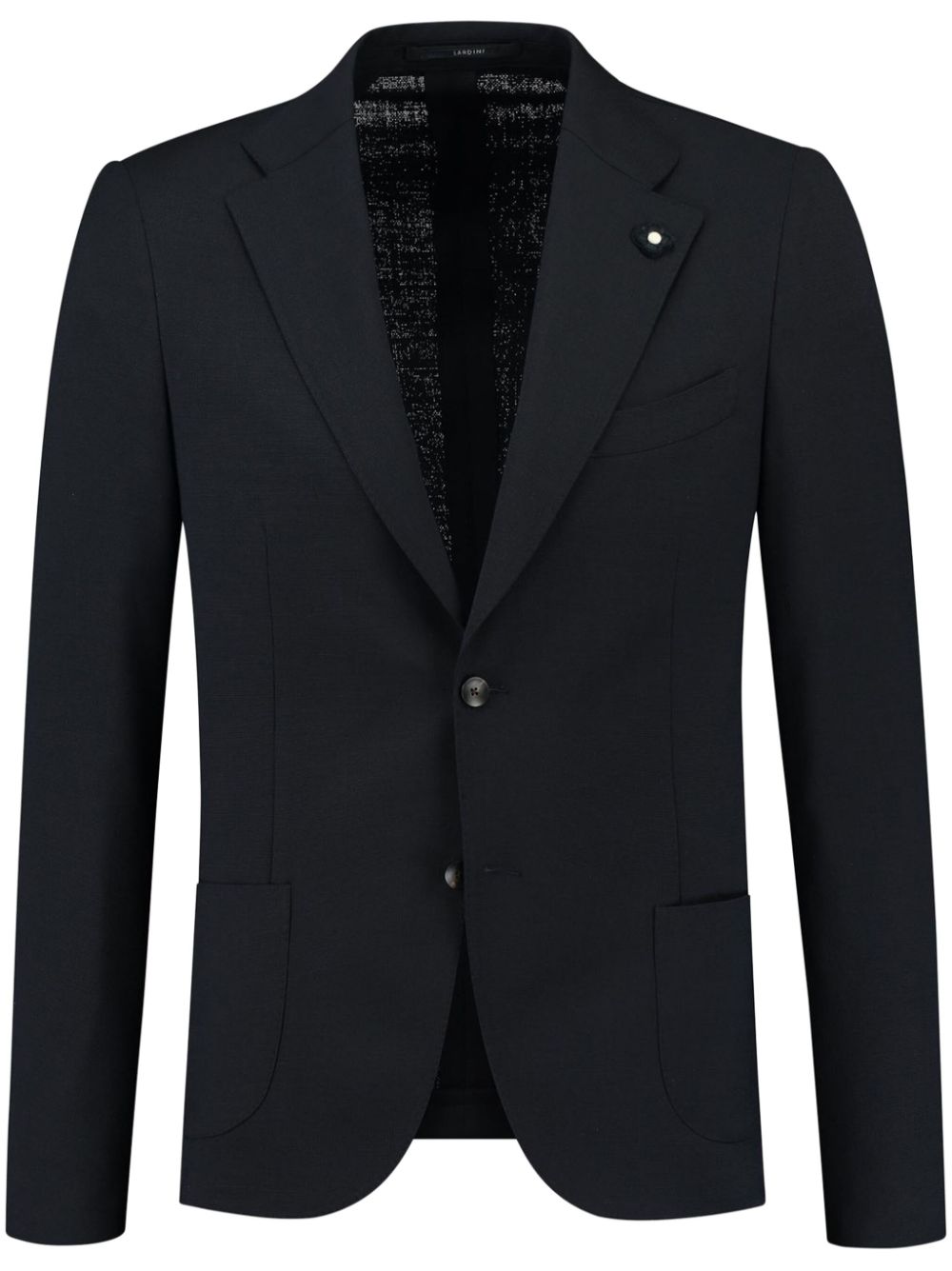 Brooch-detail single-breasted blazer - Blue
