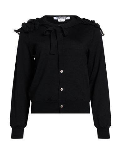 Comme Des Garçons Woman Cardigan Black Size L Wool, Acrylic, Cotton, Polyester, Nylon