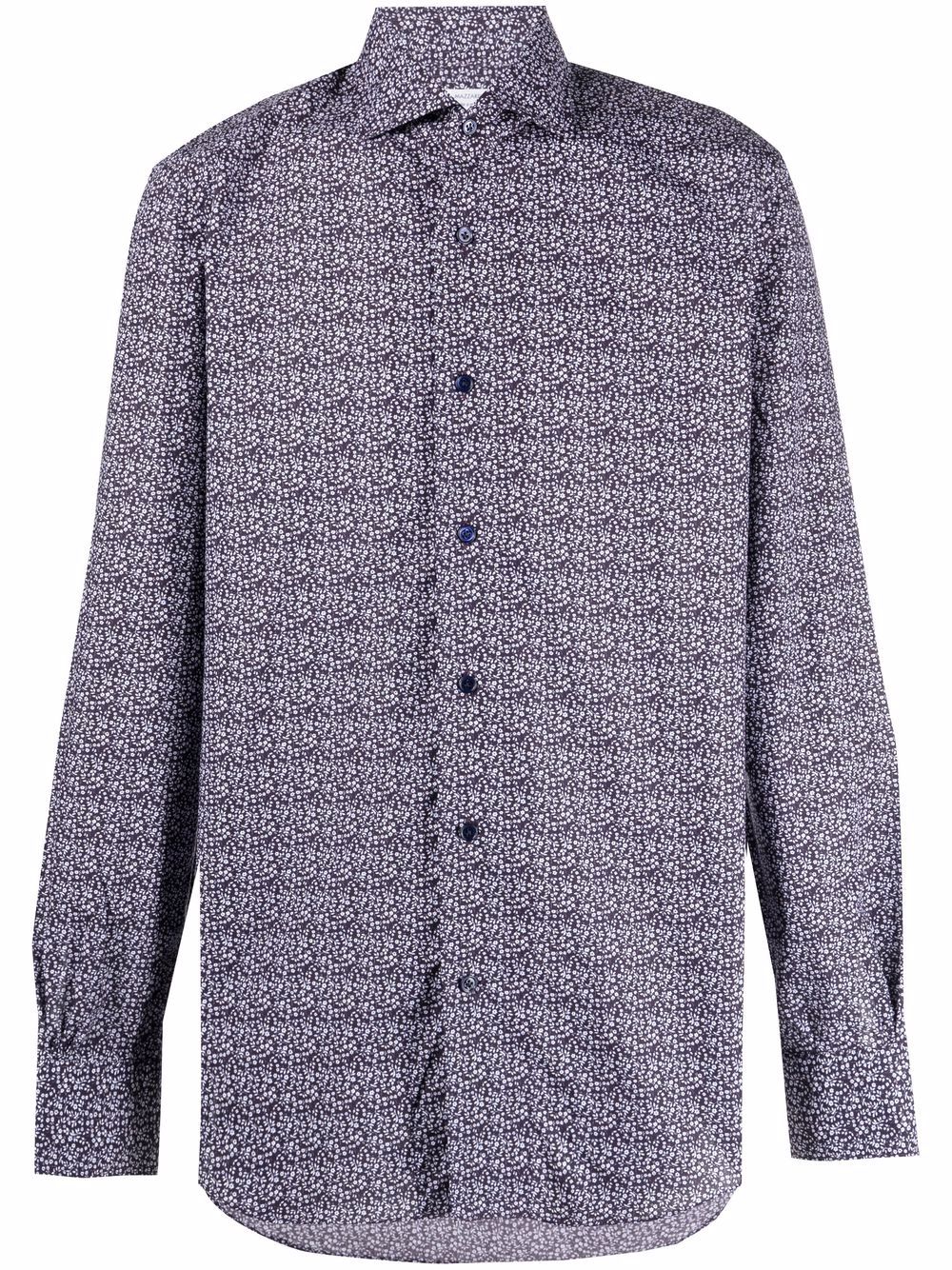Micro floral-print shirt - Purple