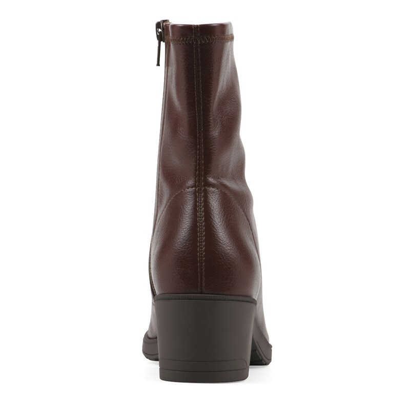 Women's Huda Block Heel Ankle Booties (Brown Smooth)