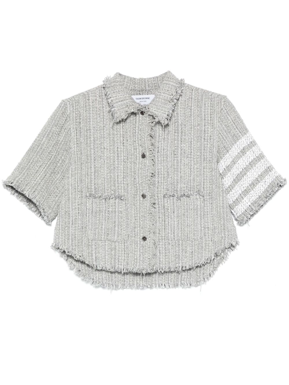 Thom Browne 4-Bar tweed shirt - Grey