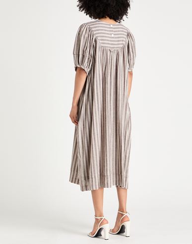 Woman Midi dress Taupe Size M Cotton, Linen, Ramie