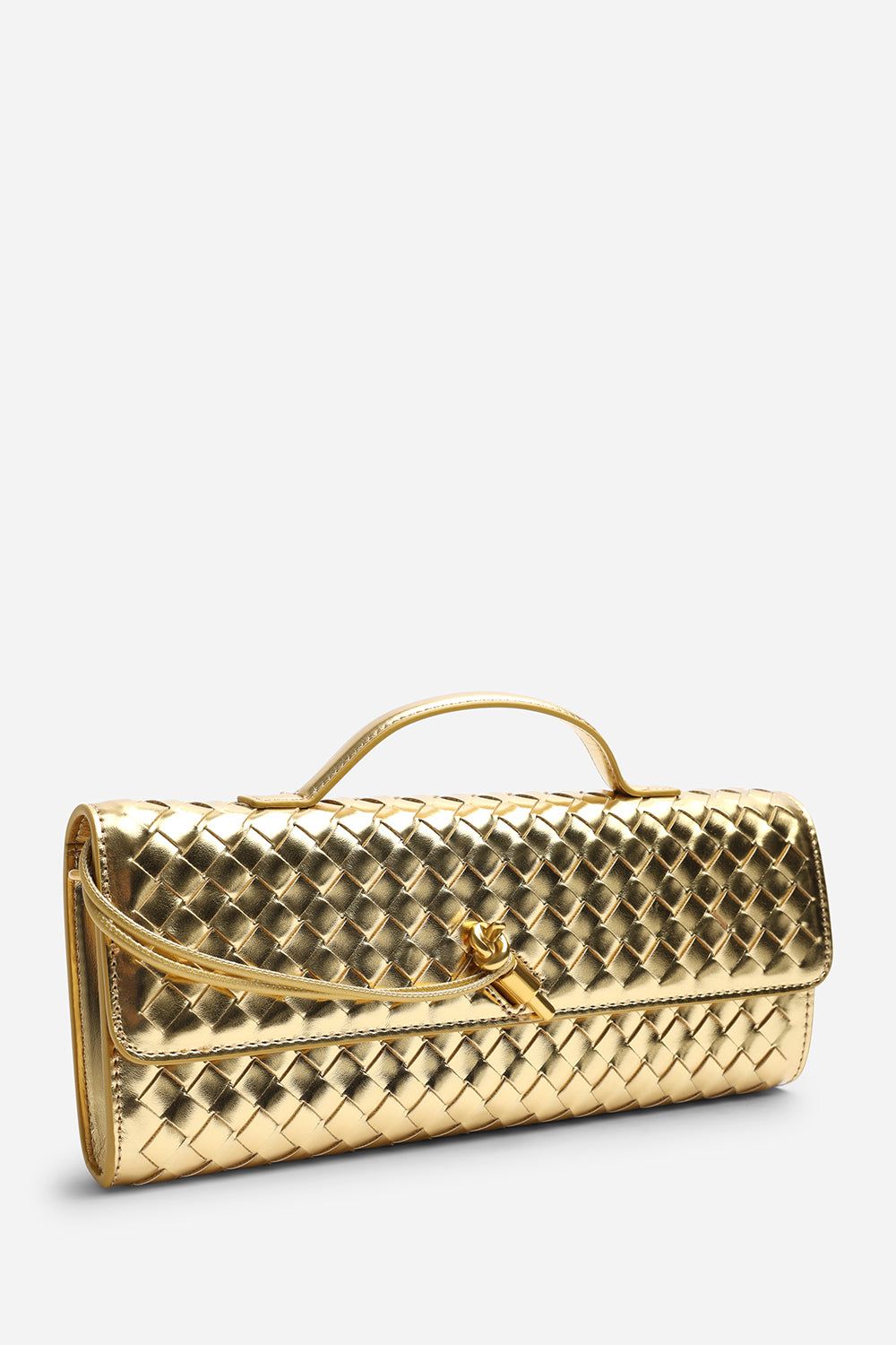 Where's That From Petal Envelope Style Clutch Bag In Gold