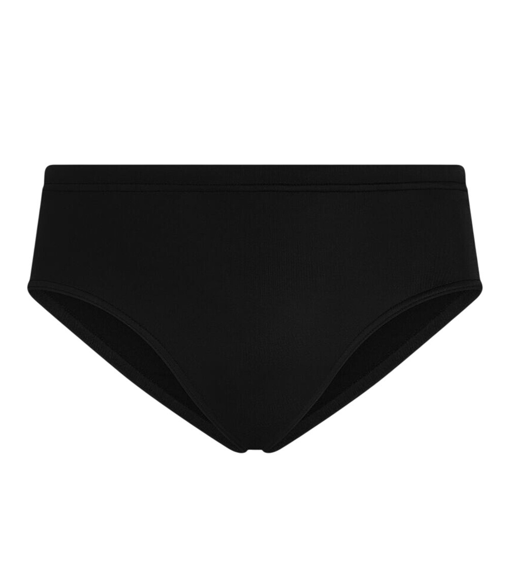 Black Solid Swim Briefs
