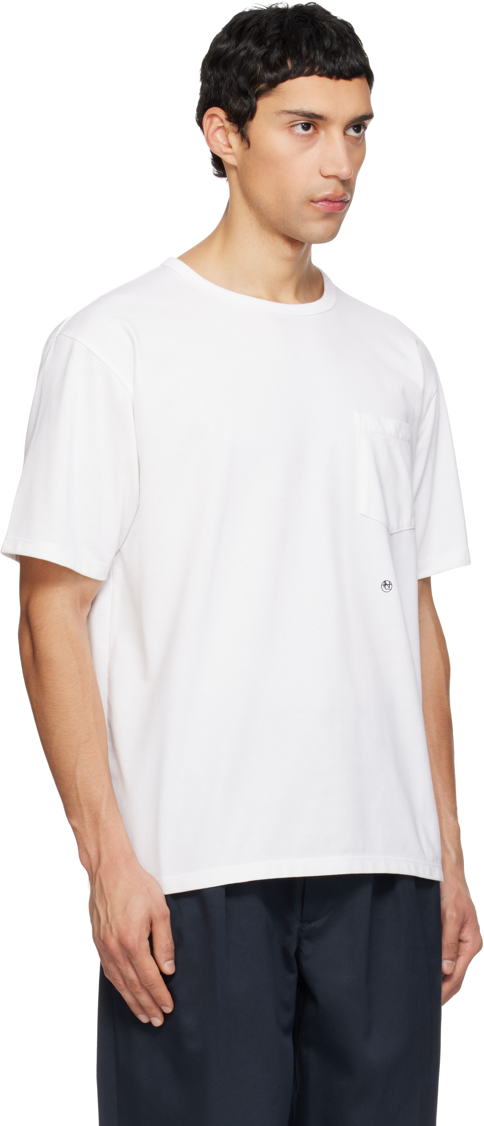 White COOLMAX Jersey Pocket T-shirt