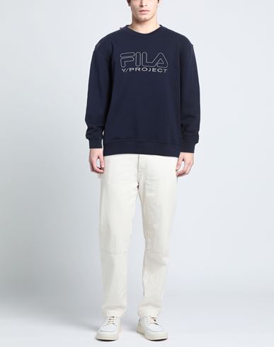 Man Sweatshirt Navy Size L Cotton
