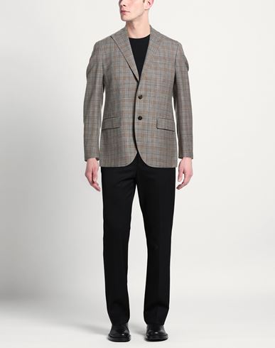 Man Blazer Taupe Size 38 Wool, Silk, Linen