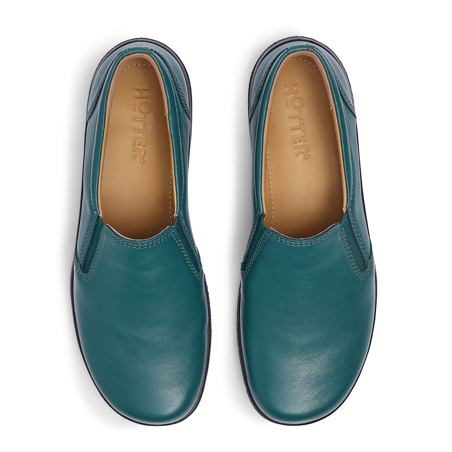 Hotter Women's Wide Fit 'Glove II' Slip On Shoes in Tea