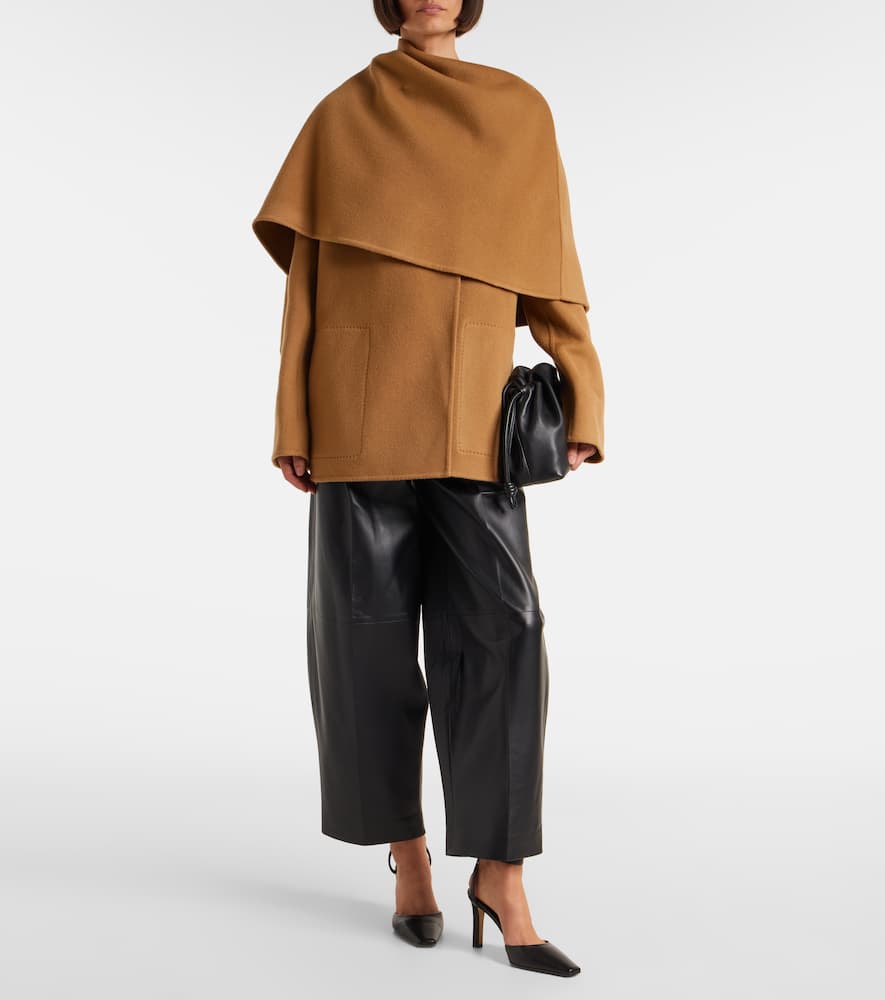 Dak caped wool-blend coat