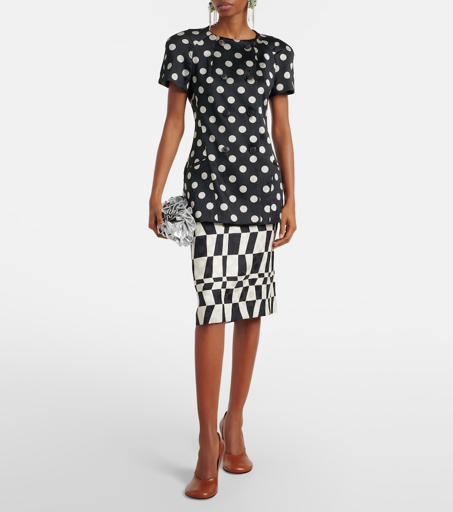 Polka-dot double-breasted blazer