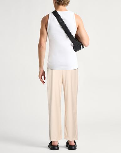 Man Pants Beige Size L Polyester, Modal, Viscose, Elastane