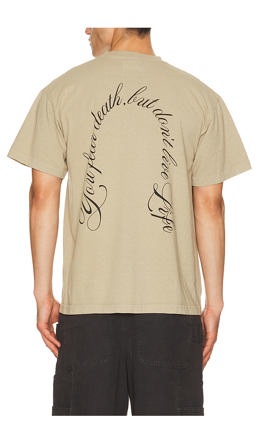 Afield Out Fear T-Shirt in Beige. S. Also in M, L, XL/1X