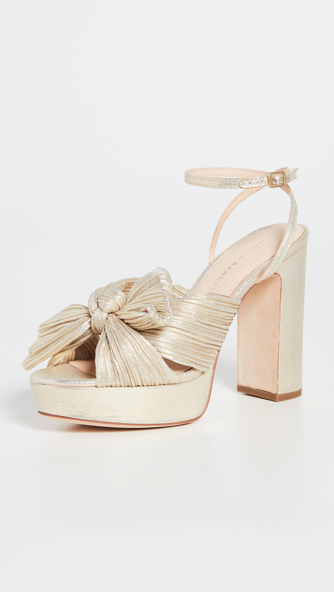 Natalia Platform Pleated Bow Heels