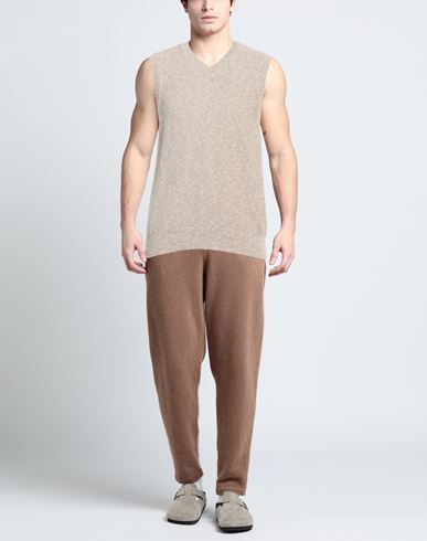Man Sweater Beige Size 42 Cotton, Polyamide