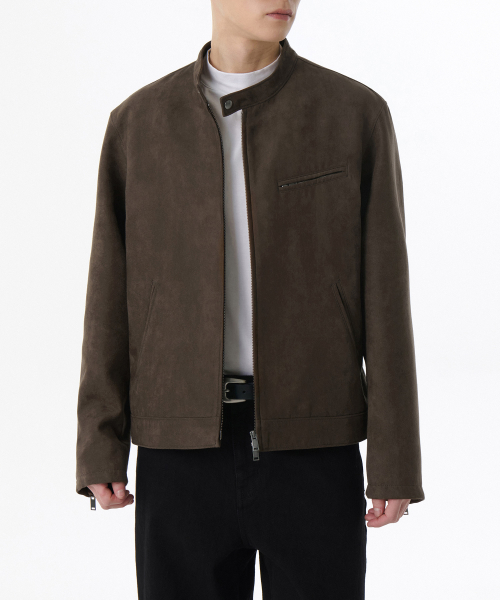 Synthetic Suede Racer Jacket
