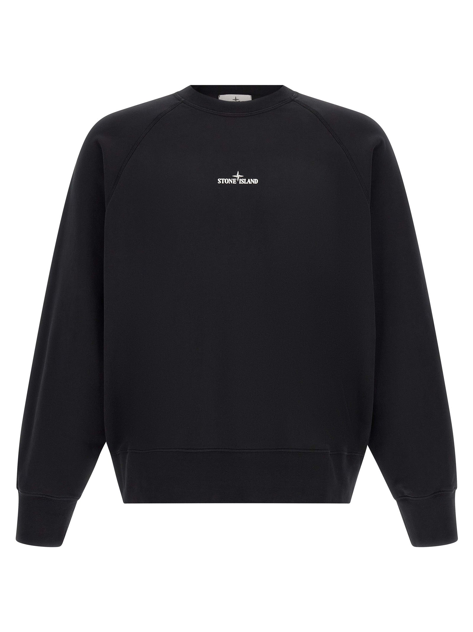 Logo-Embroidered Cotton Sweatshirt — Black