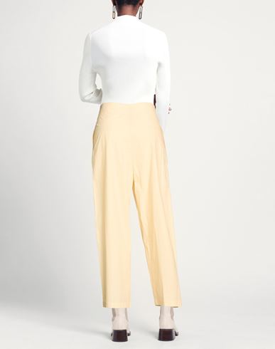 Woman Pants Pastel yellow Size 1 Cotton