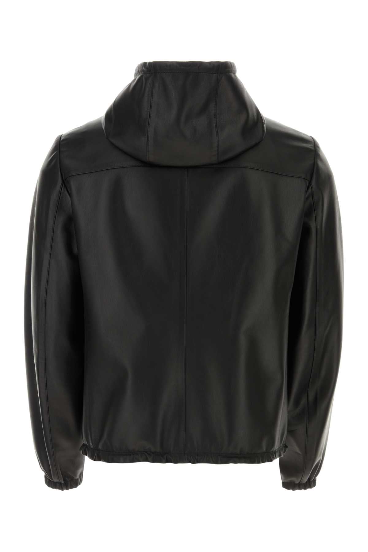 Prada Black Nappa Leather Reversible Jacket