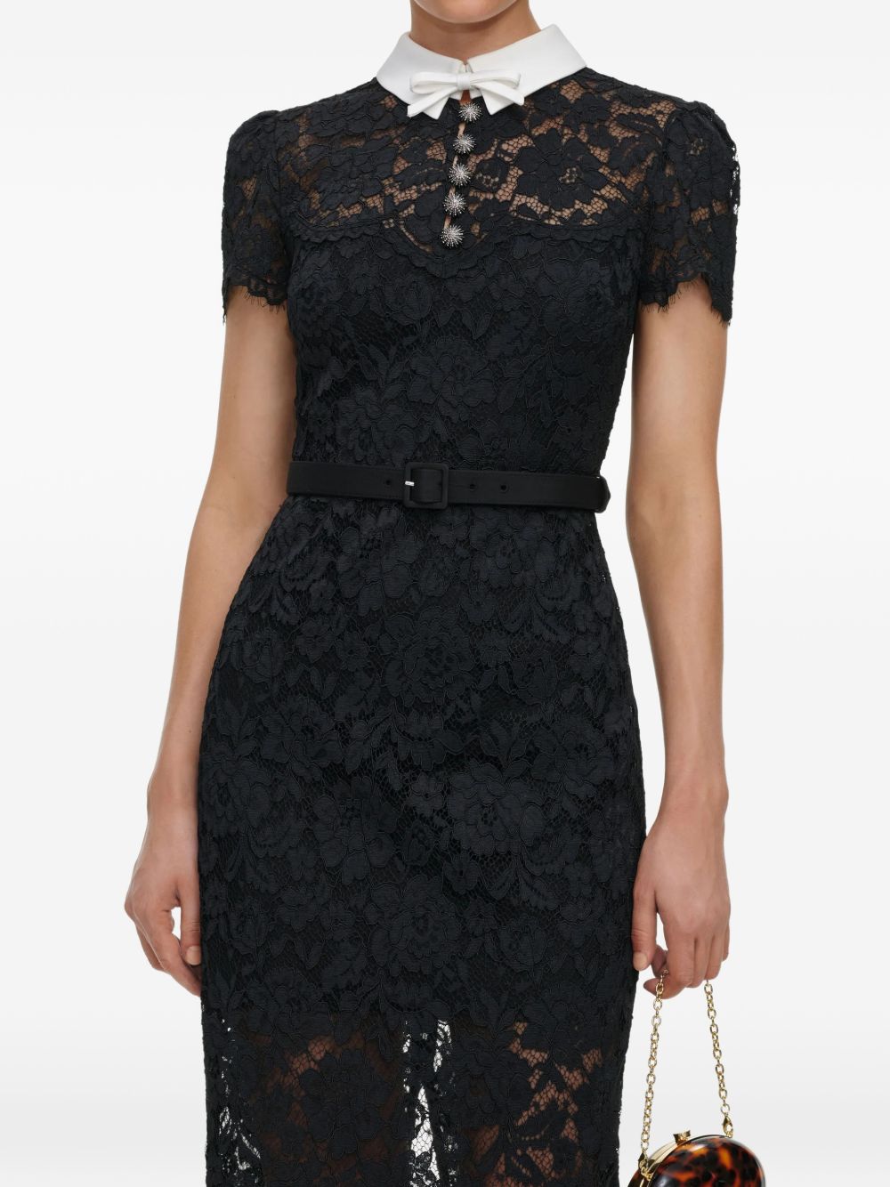 Lace Collar Dress — Black