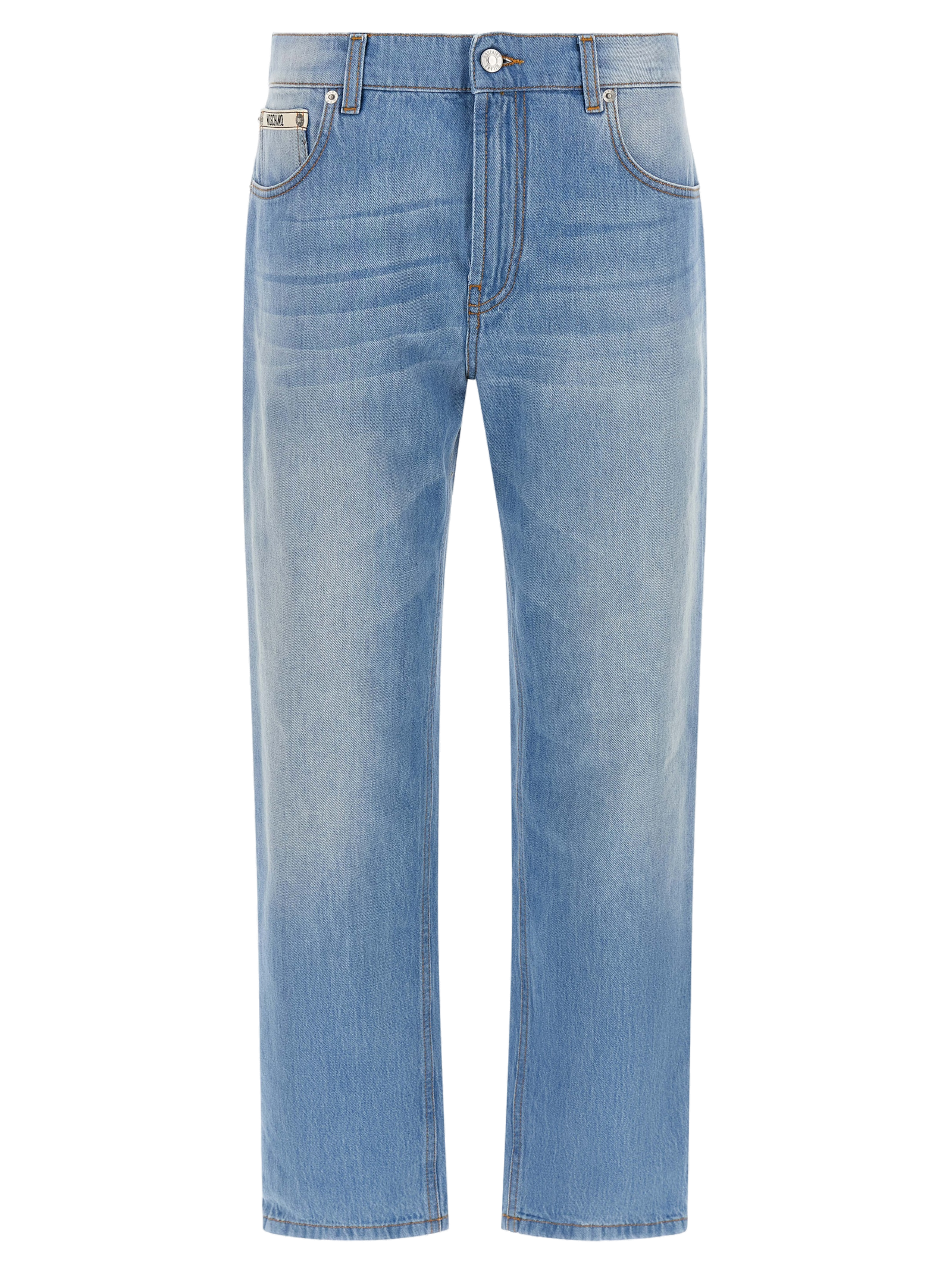 Logo-Patch Cotton Jeans — Blue