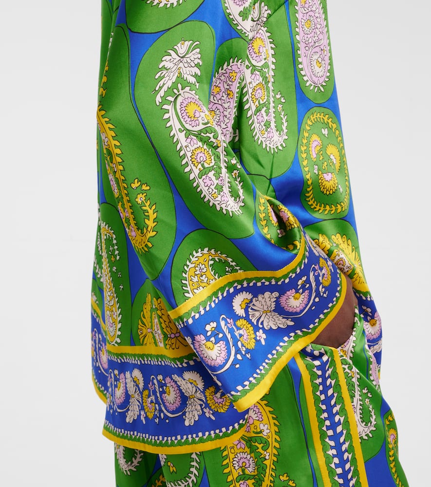 Alémais Printed silk satin shirt