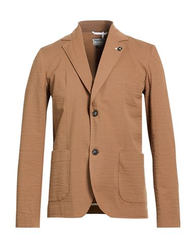 Man Blazer Camel Size M Cotton, Elastane