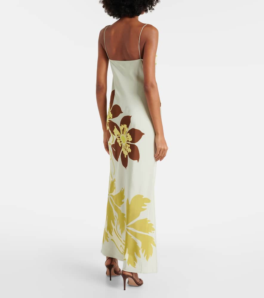 Amaia floral silk crêpe slip dress