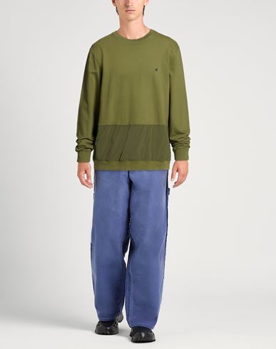 Man Sweatshirt Military green Size XL Cotton, Polyamide, Elastane