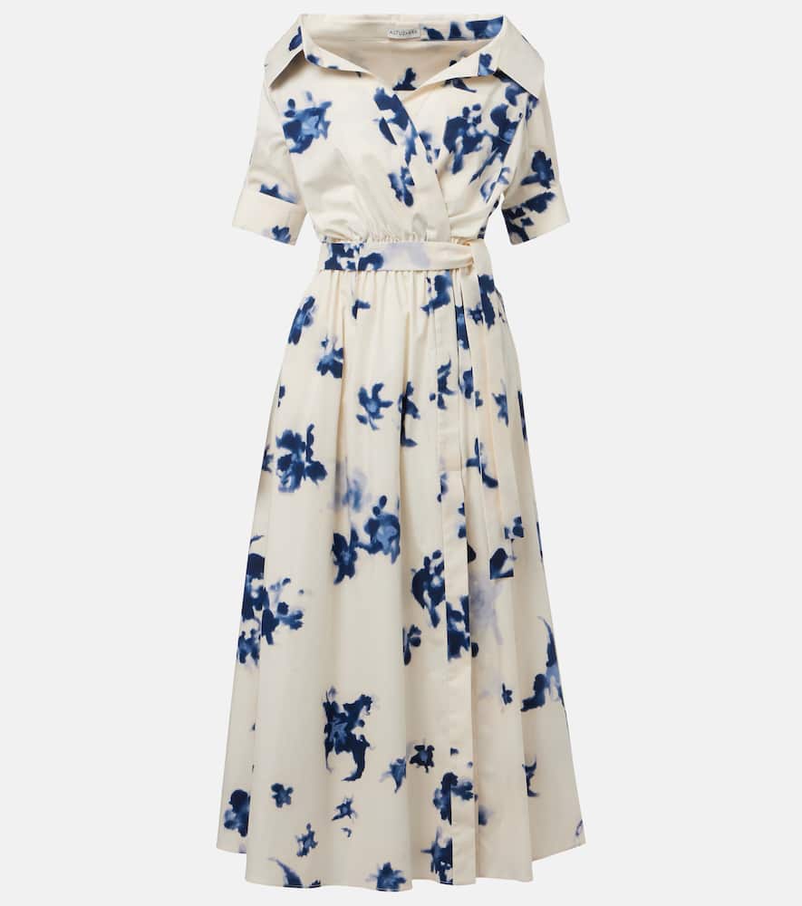 Lydia floral cotton-blend midi dress