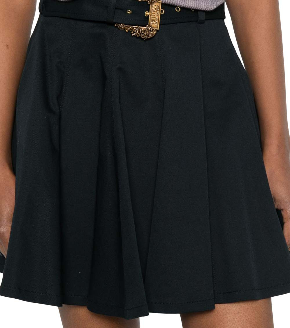 Black Flared Midi Skirt
