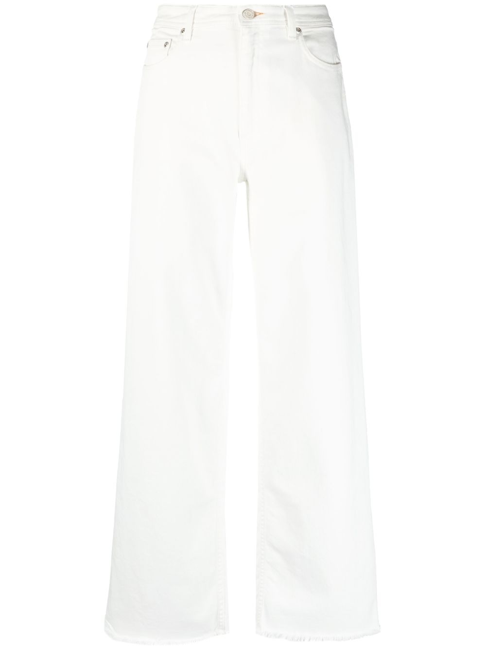 High-rise straight-leg jeans - White