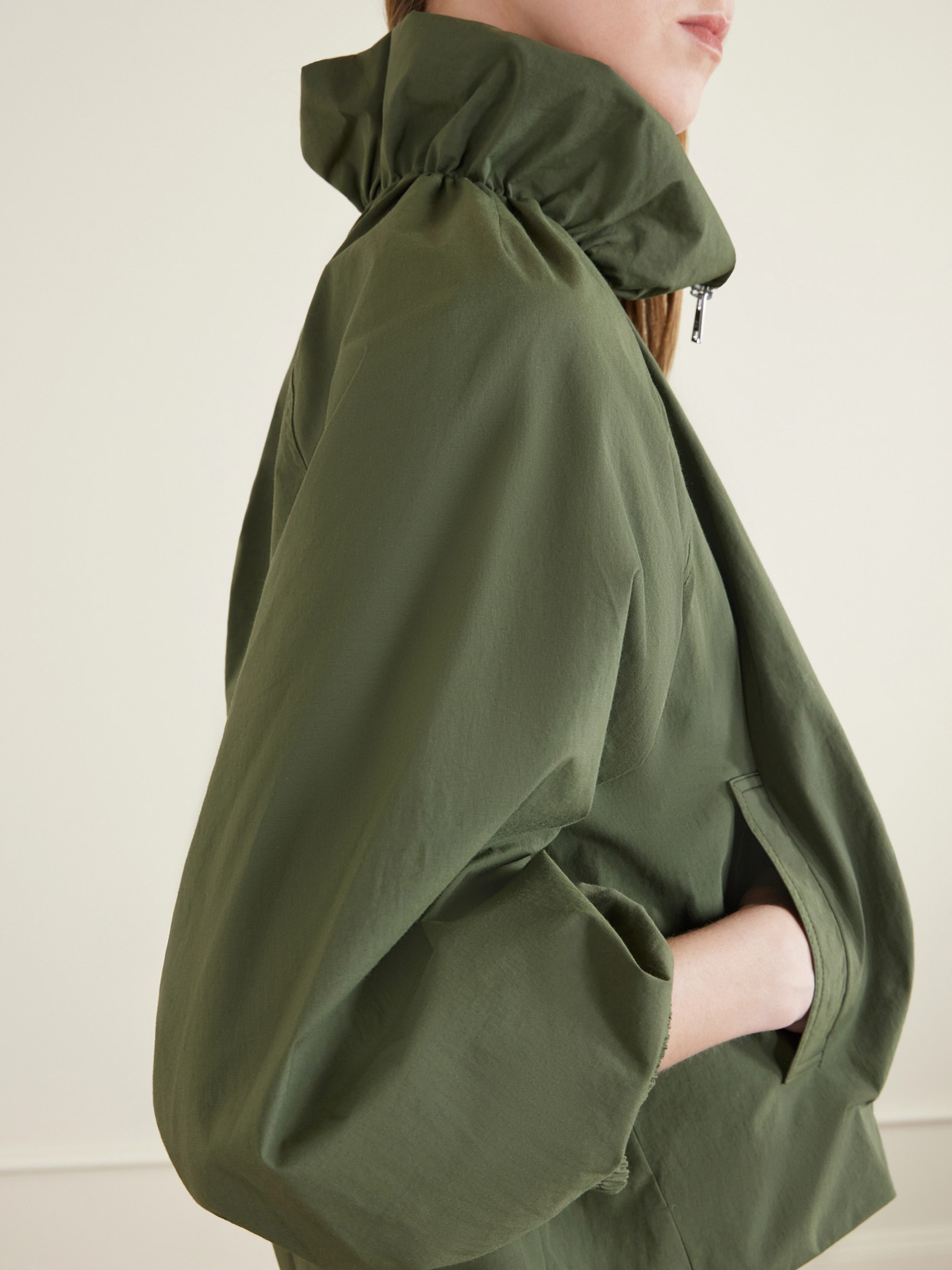 Circe Faille Bomber Jacket - Green