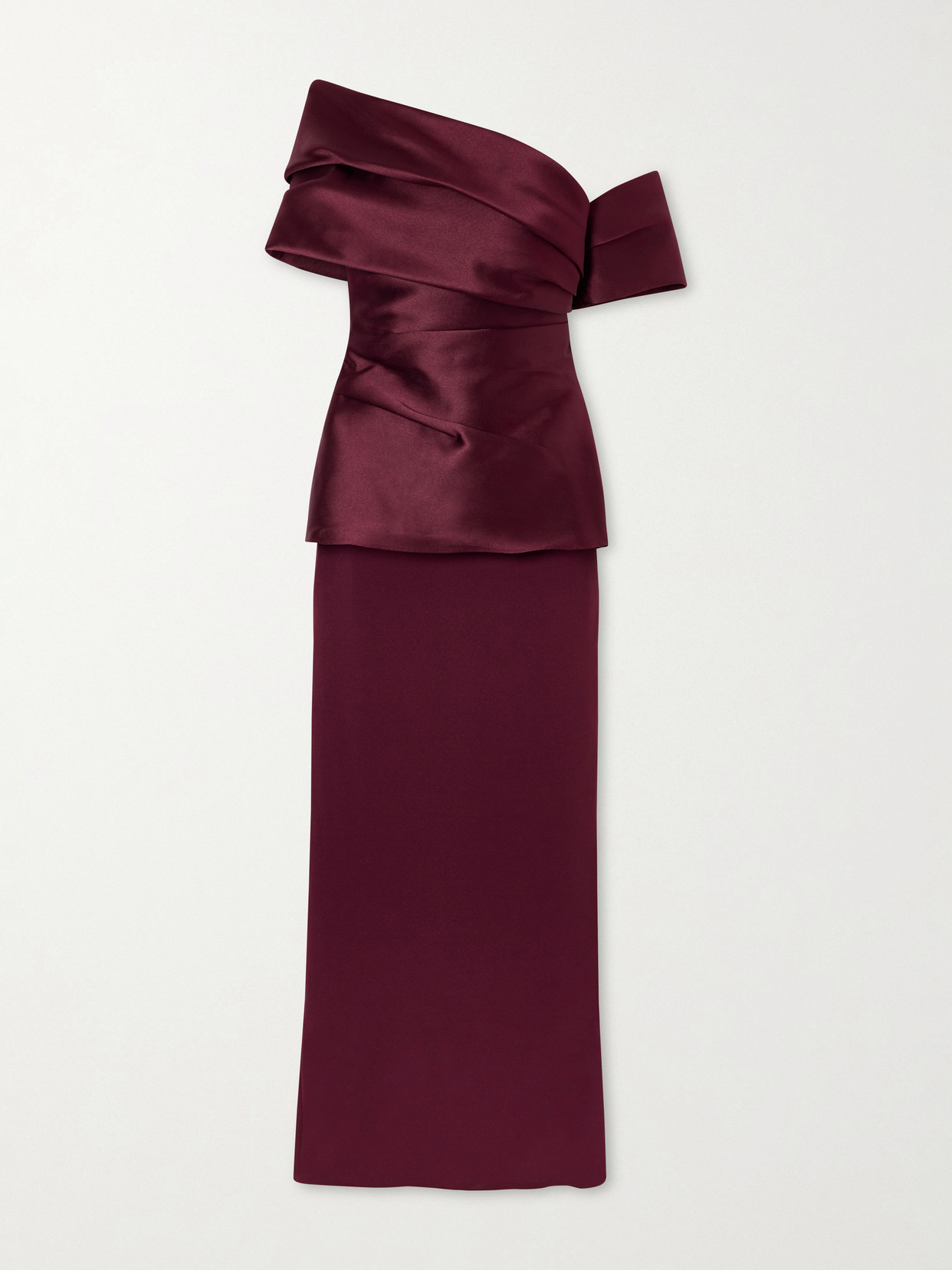 Lucine Off-the-shoulder Satin-twill Gown
