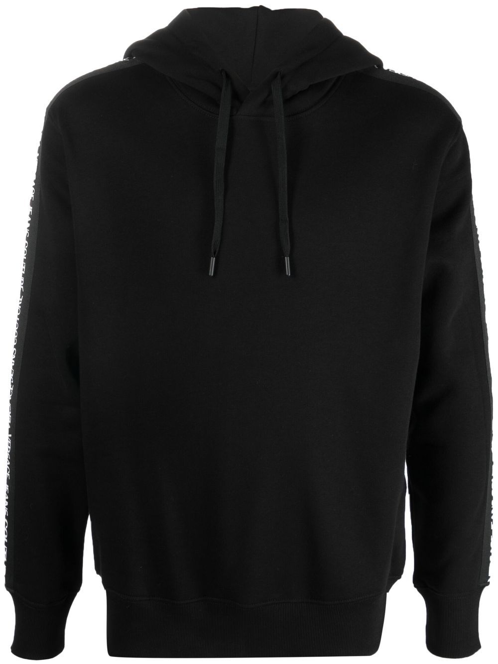 Logo-tape pullover hoodie - Black