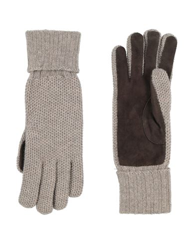 Woman Gloves Taupe Size 8.5 Cashmere, Shearling