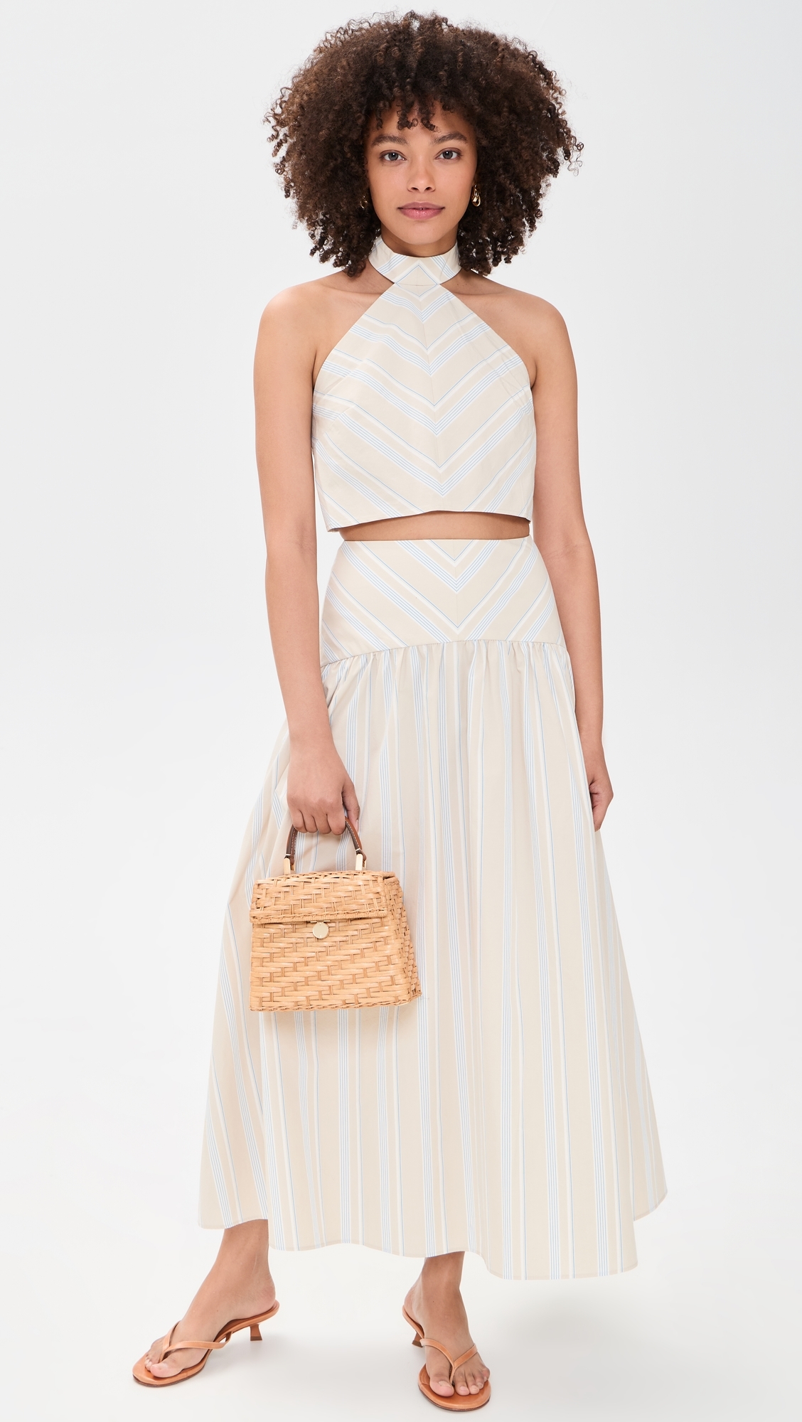 Adaline Skirt Beige Stripe
