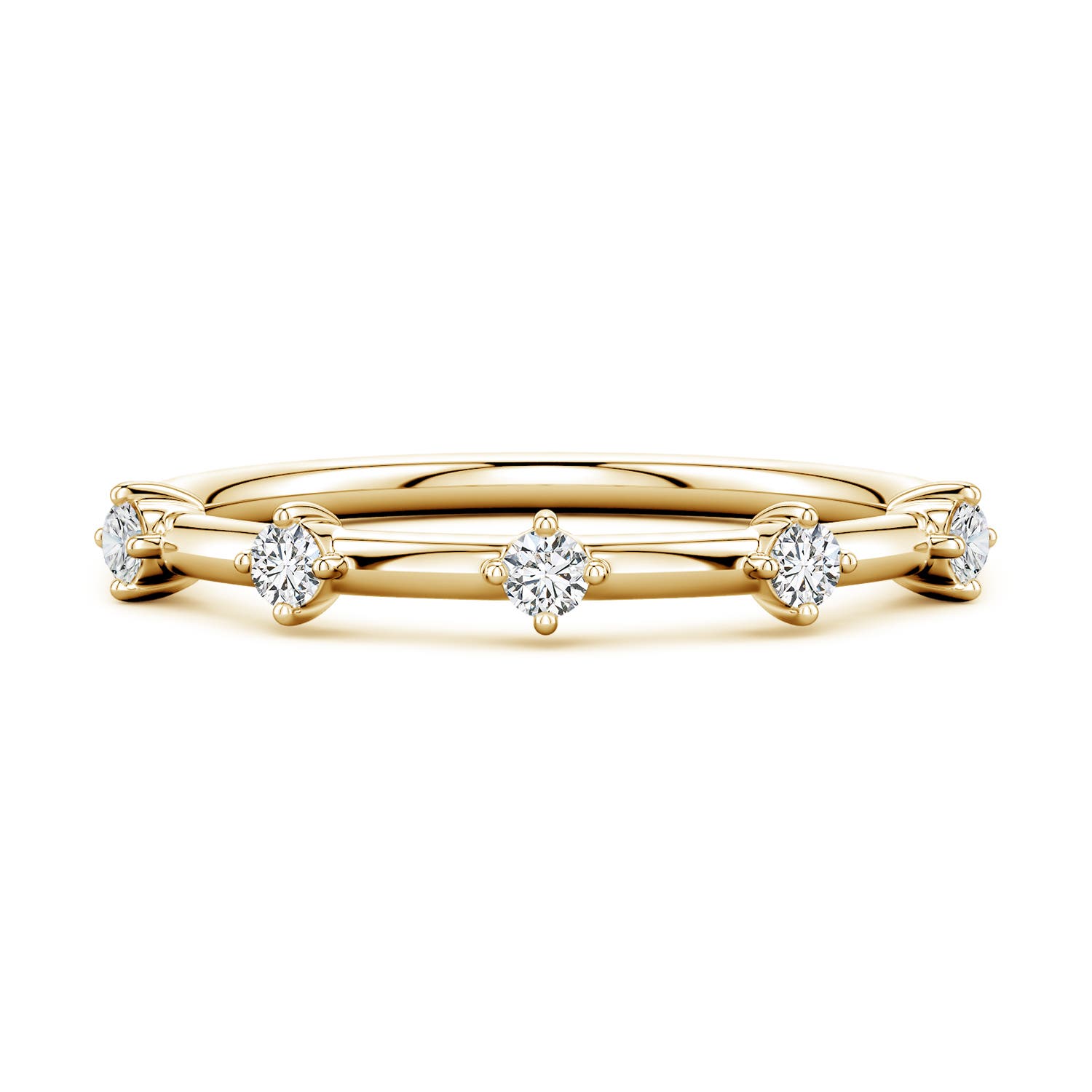 Angara 2 MM Round Diamond Five-Stone Station Ring in 18K Yellow Gold