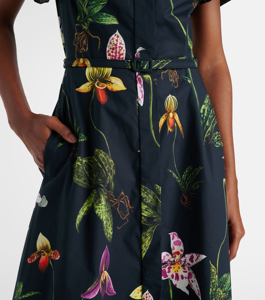 Oscar de la Renta Floral cotton-blend midi dress