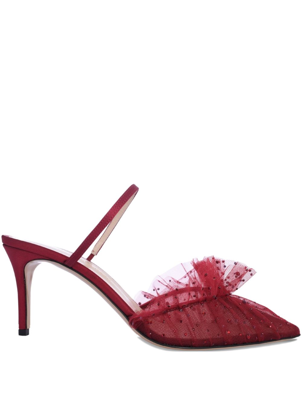 75mm Franca ruffled mules - Red