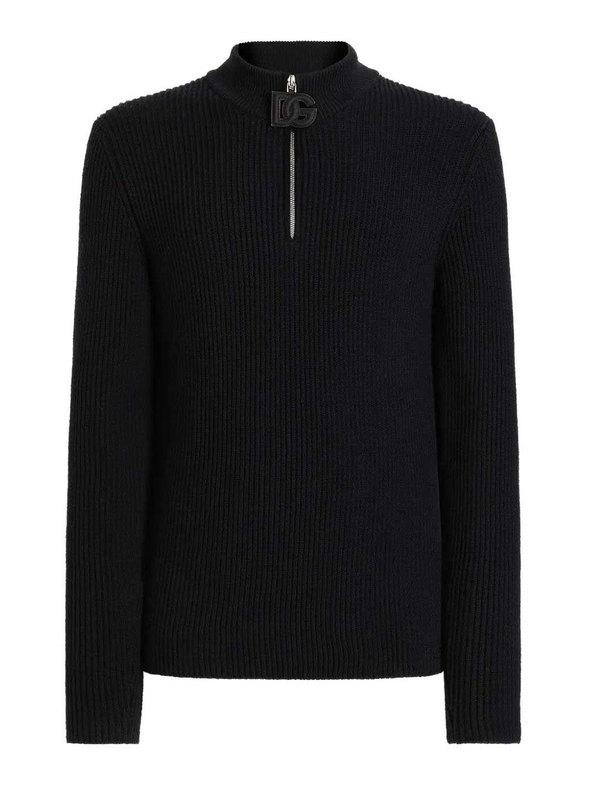 Zip Long Sleeve Mock-Neck Sweater