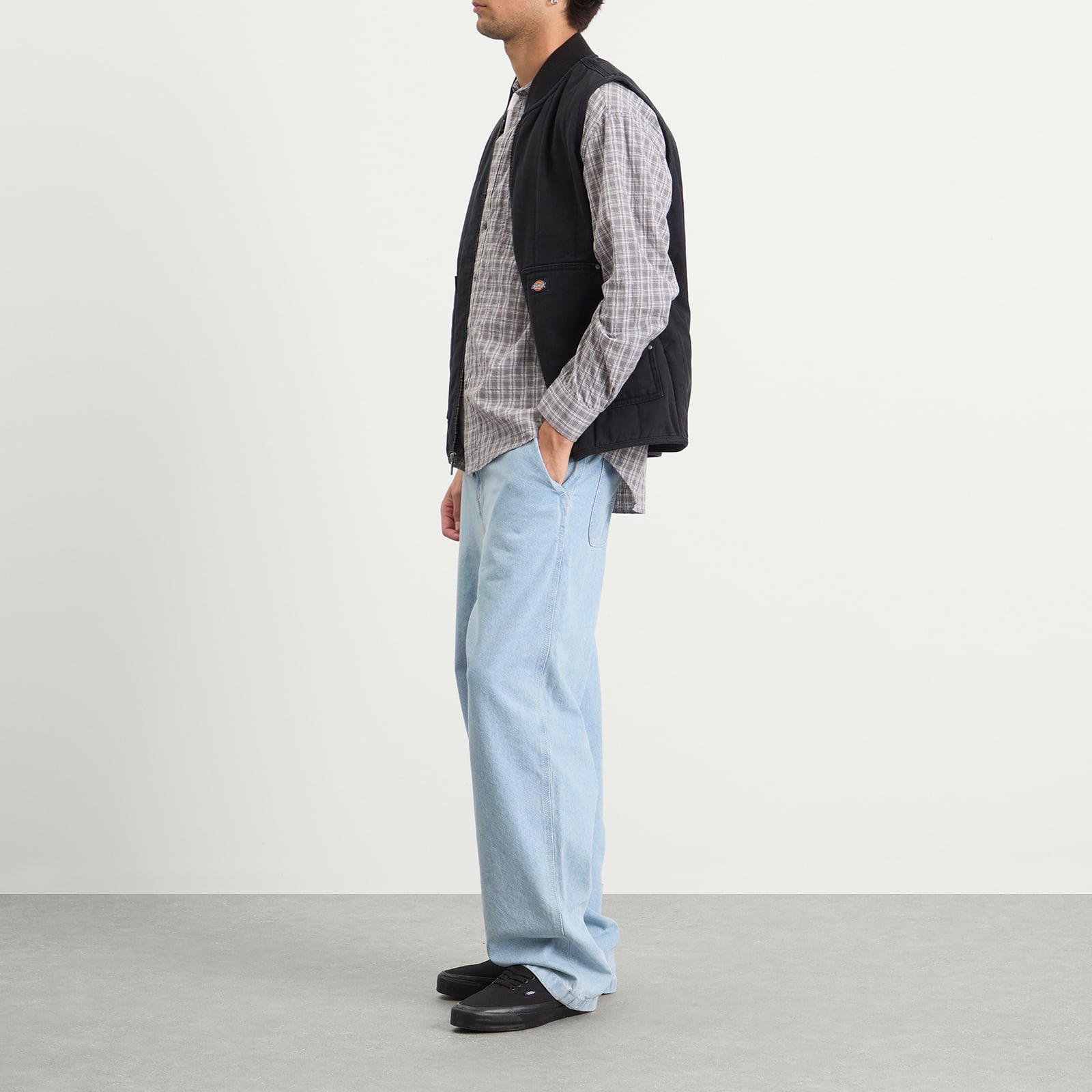 Men's Quilted Canvas Vest Black