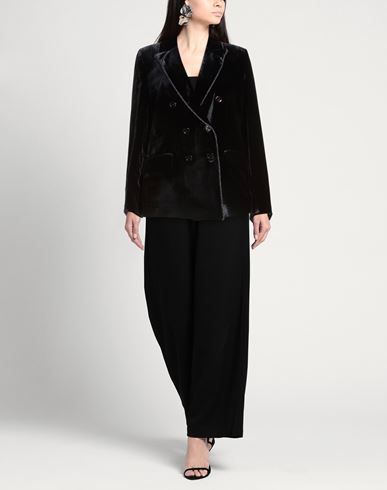 Woman Blazer Black Size 8 Viscose, Silk